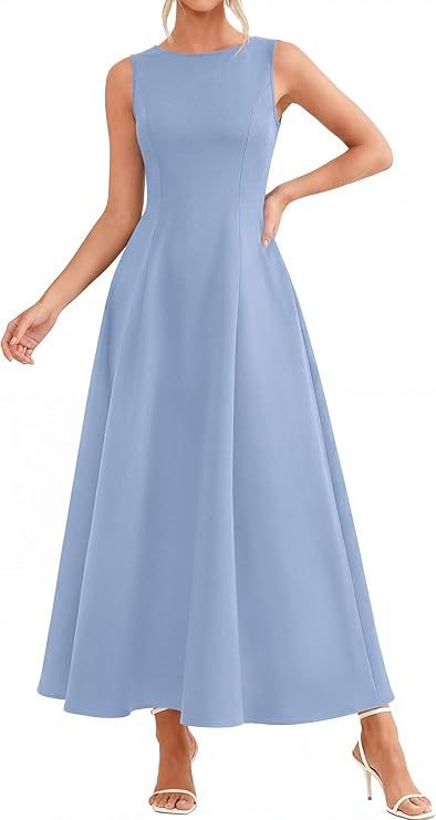 Nanda | Dames Mouwloze Jurk – Halflang – Relaxte Pasvorm – Luxe Ademend Materiaal