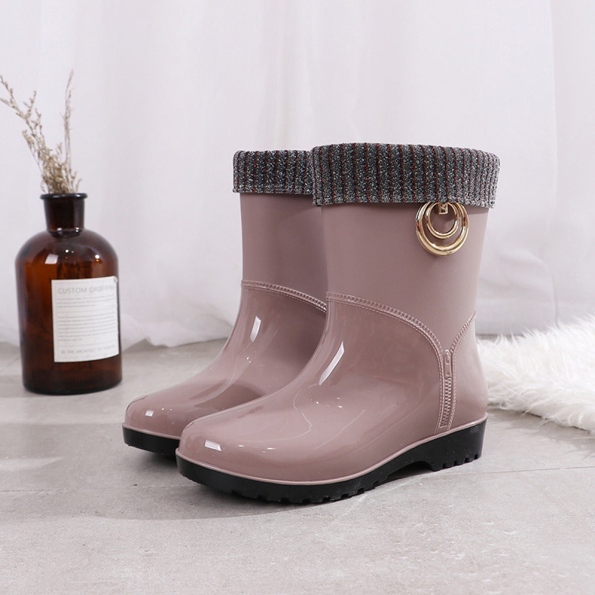 Regenlaarzen | Dames laarzen met antislip zool en waterdicht PVC