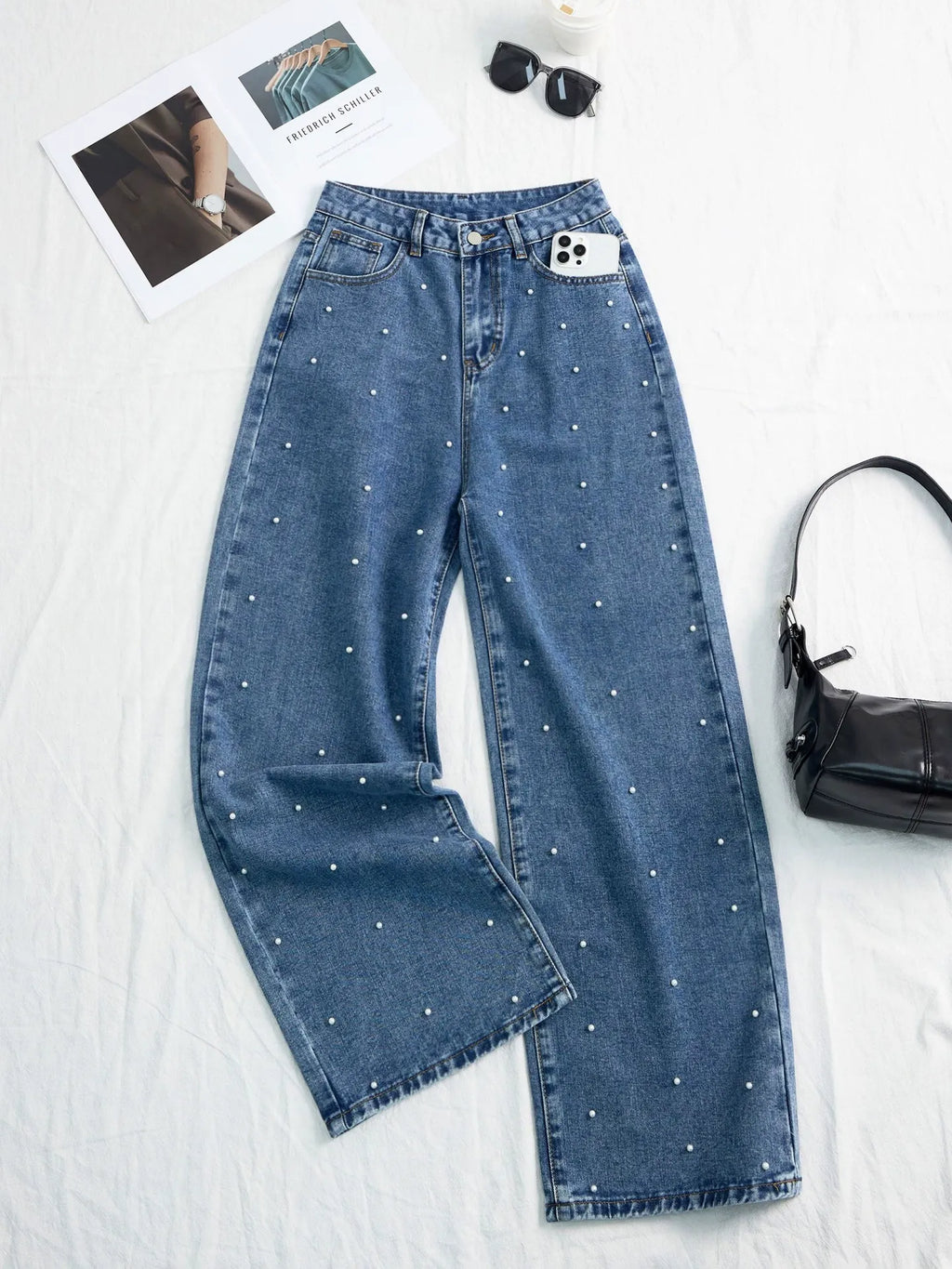 Hailey Denim Glitter Jeans | Dames spijkerbroek met sprankelende details en comfortabele pasvorm