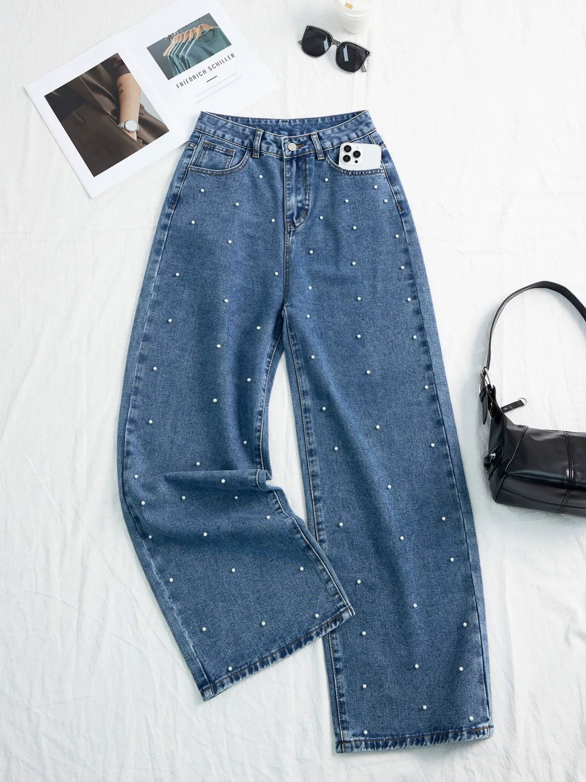 Hailey Denim Glitter Jeans | Dames spijkerbroek met sprankelende details en comfortabele pasvorm