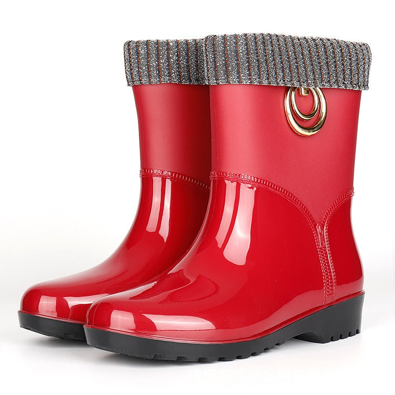 Regenlaarzen | Dames laarzen met antislip zool en waterdicht PVC