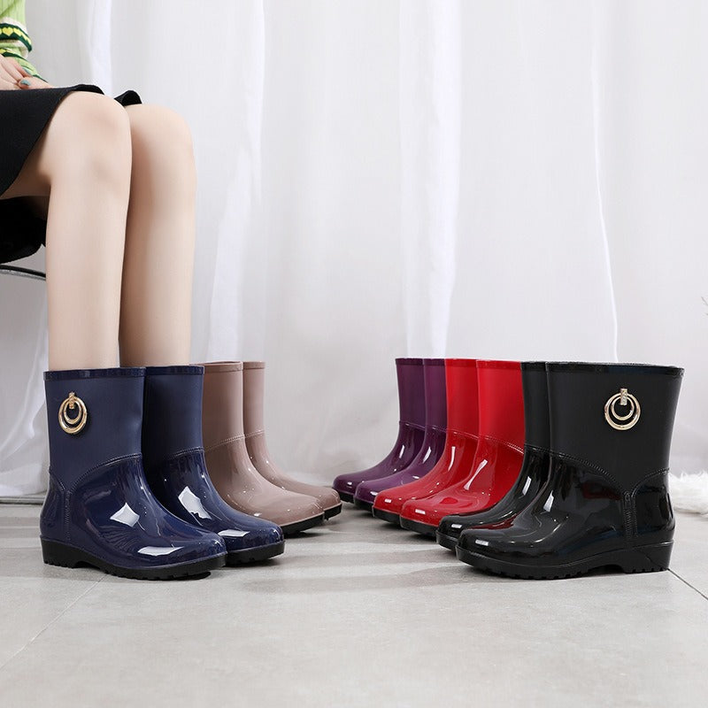 Regenlaarzen | Dames laarzen met antislip zool en waterdicht PVC