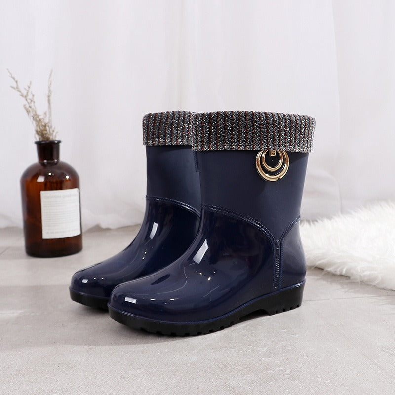 Regenlaarzen | Dames laarzen met antislip zool en waterdicht PVC