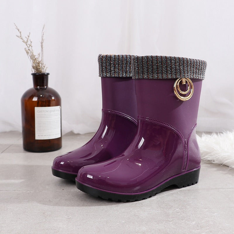 Regenlaarzen | Dames laarzen met antislip zool en waterdicht PVC