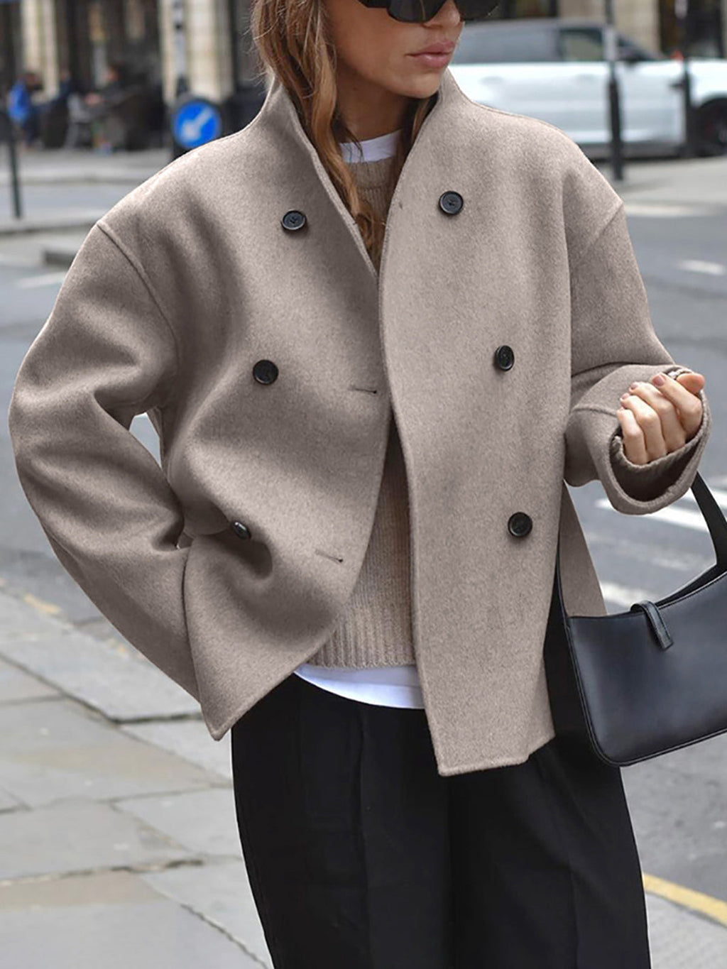 Dames oversized jas met vintage details en casual stijl