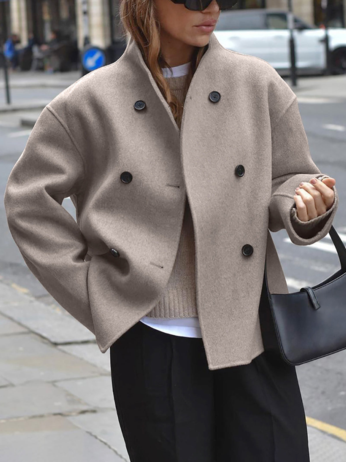 Dames oversized jas met vintage details en casual stijl