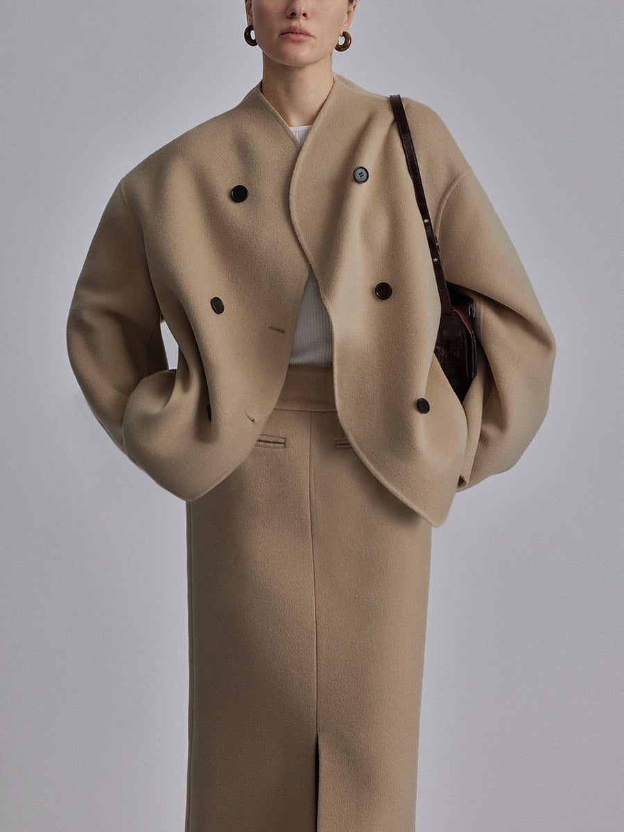 Dames oversized jas met vintage details en casual stijl