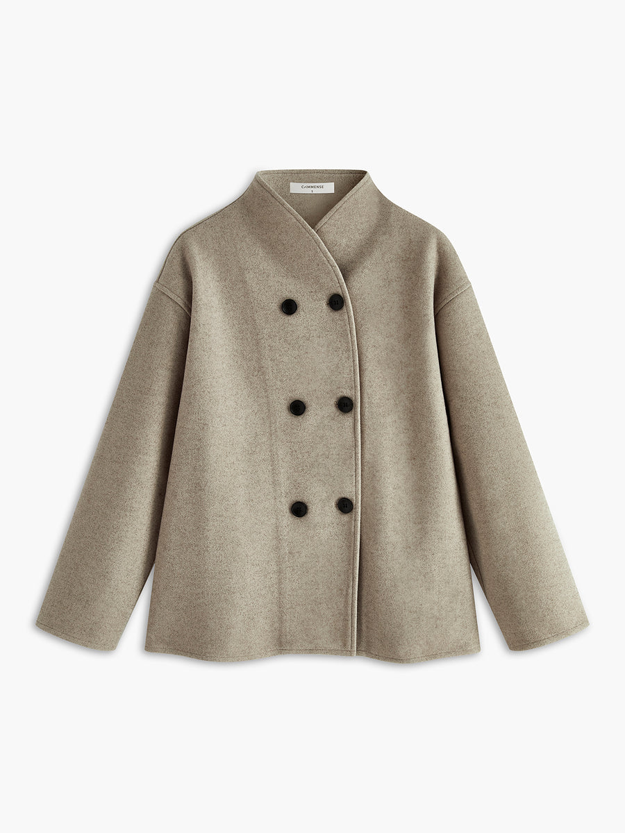Dames oversized jas met vintage details en casual stijl