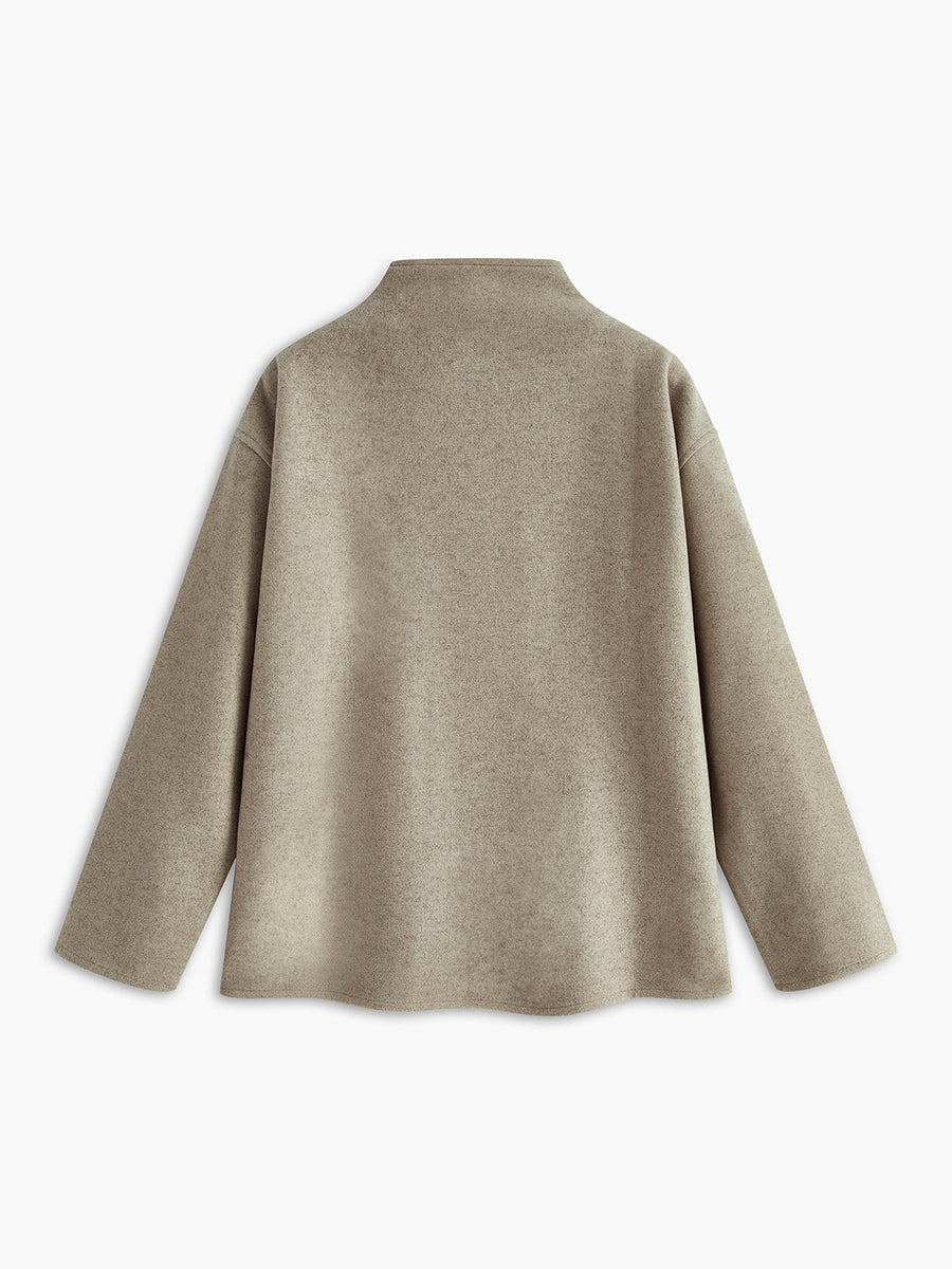 Dames oversized jas met vintage details en casual stijl