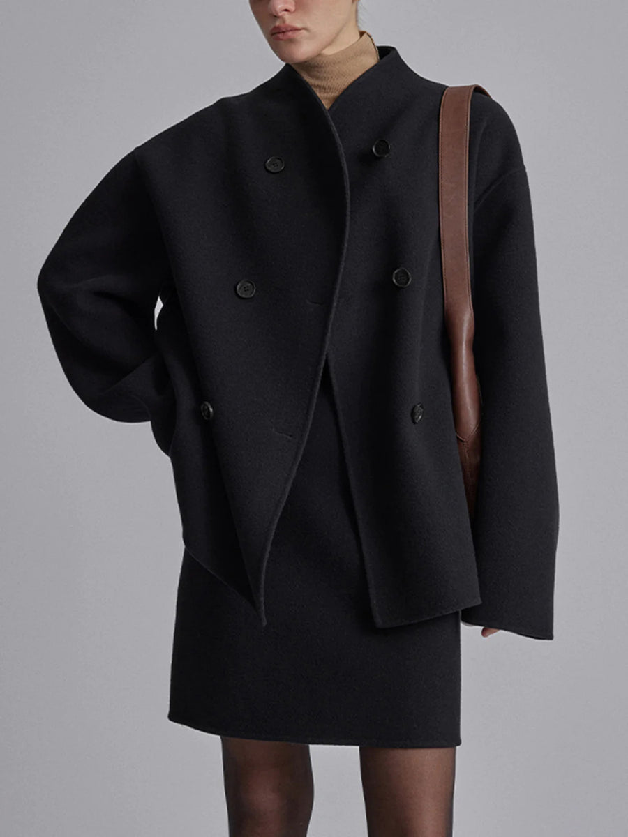 Dames oversized jas met vintage details en casual stijl