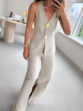 Kerina - Button Split Mouwloze Set