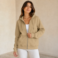 Dames sportpak fleece set | Hoodie met rits en joggingbroek in relaxed fit