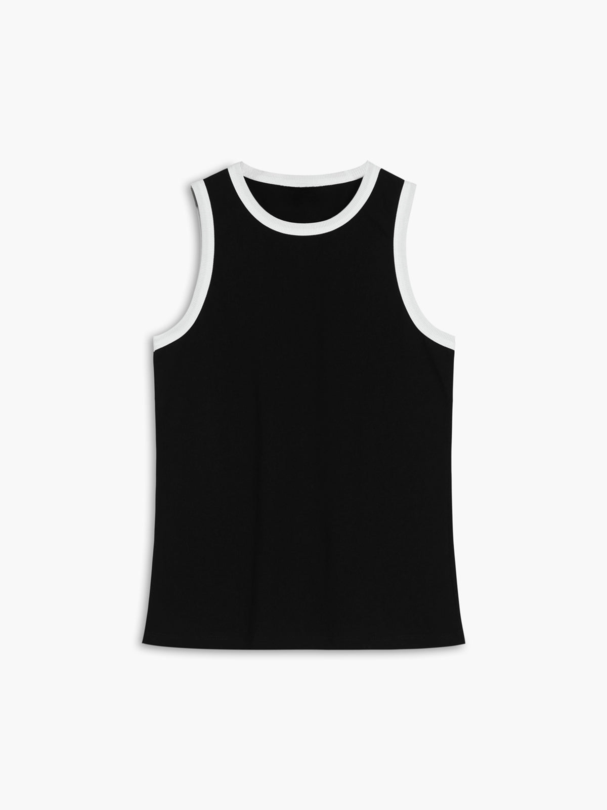 Laila - Tanktop met Contrasterende Rand en crew neck
