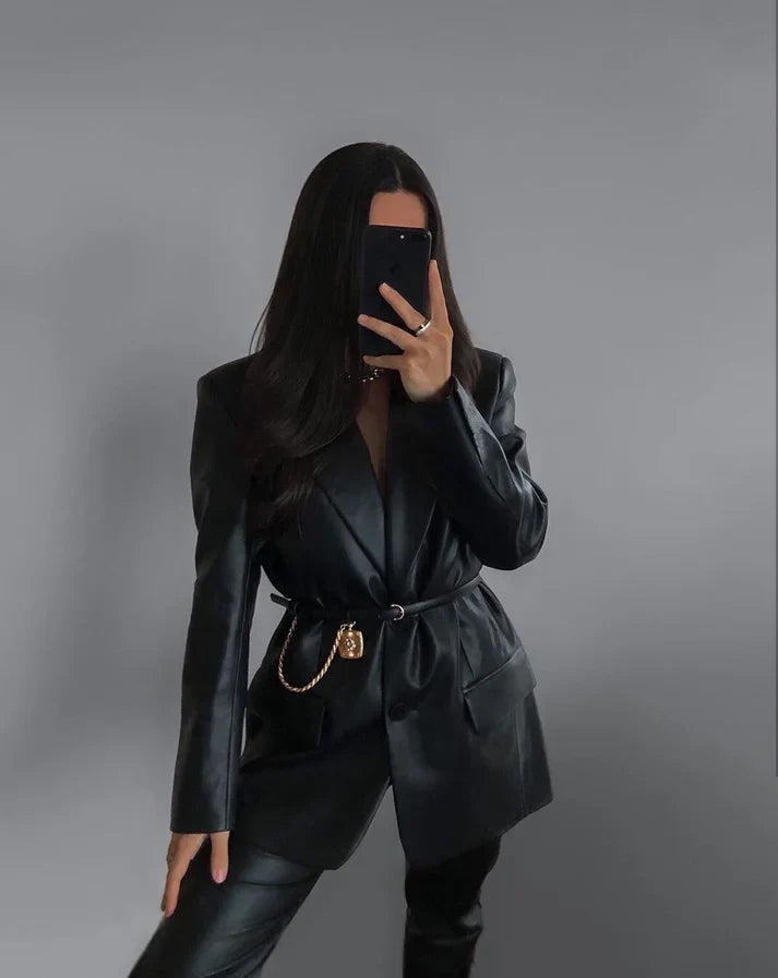Leren blazer voor dames