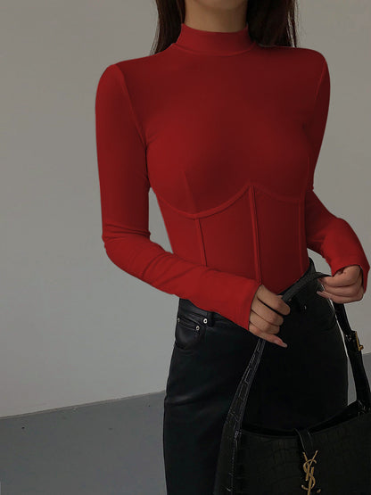 Lucy - Slimfit top met bustier vorm