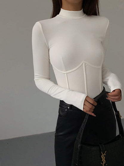 Lucy - Slimfit top met bustier vorm