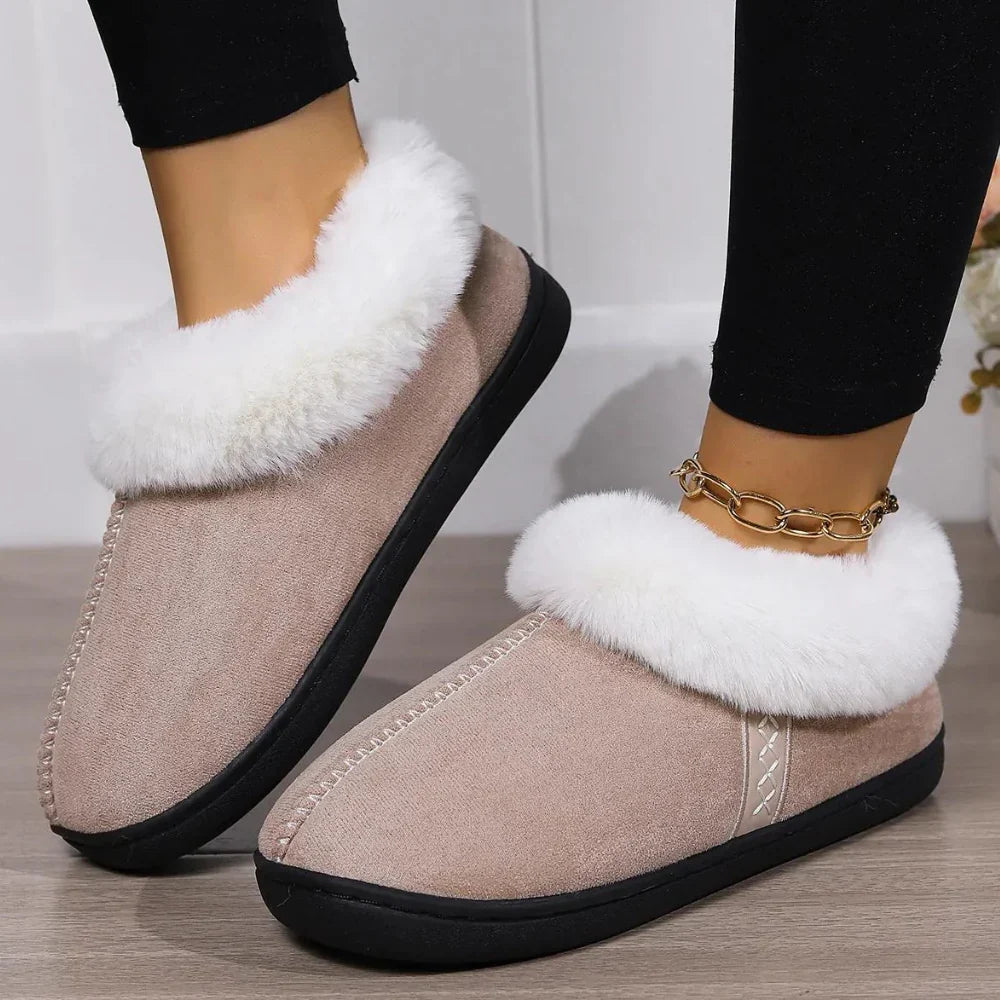 Luxe pluizige pantoffels voor dames