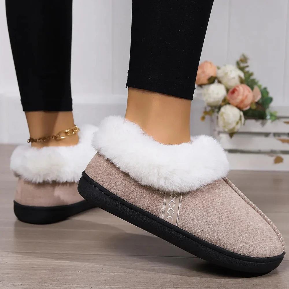 Luxe pluizige pantoffels voor dames