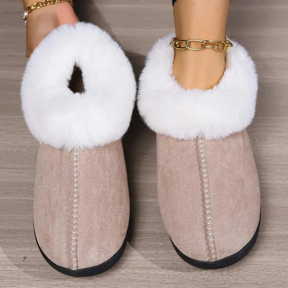 Luxe pluizige pantoffels voor dames