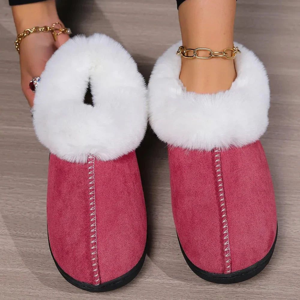 Luxe pluizige pantoffels voor dames