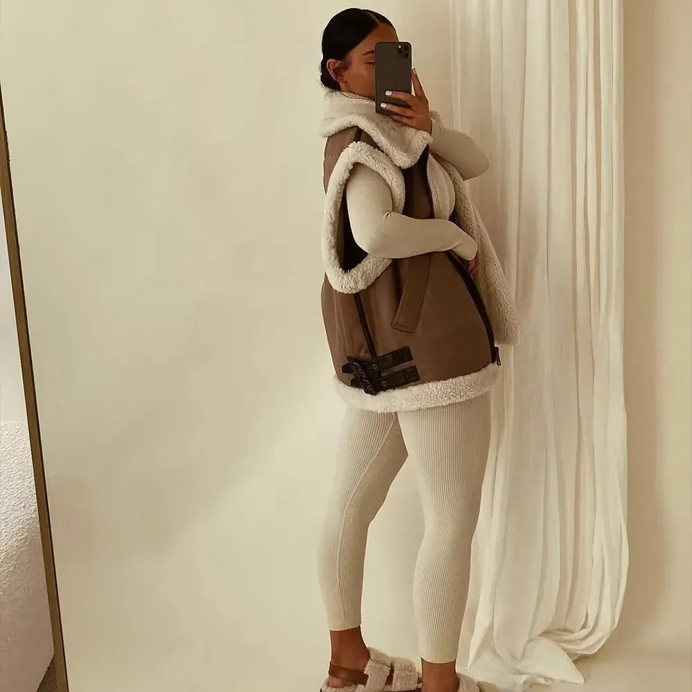 Marlowe | Dames teddy gilet met zachte textuur en trendy design