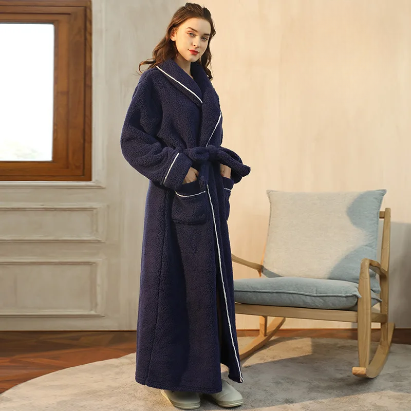 Badjas Heren en Dames Flanel Fleece – Warme Winterochtendjas met Ceintuur