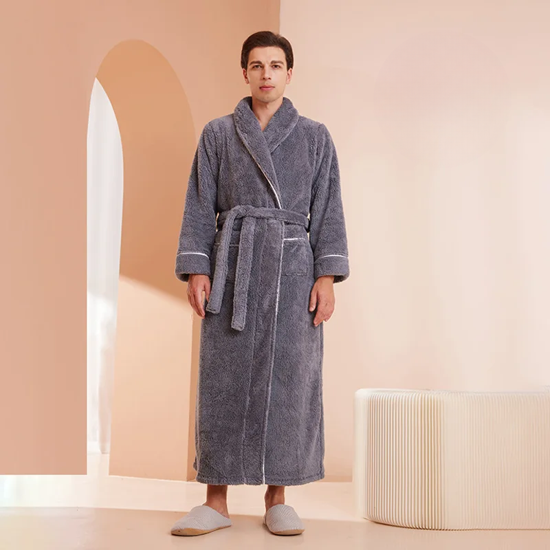 Badjas Heren en Dames Flanel Fleece – Warme Winterochtendjas met Ceintuur