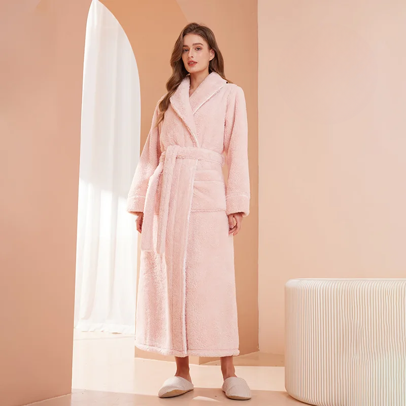 Badjas Heren en Dames Flanel Fleece – Warme Winterochtendjas met Ceintuur