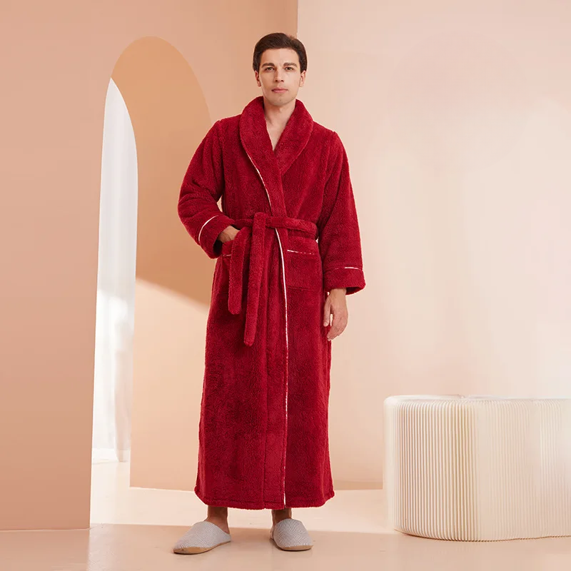 Badjas Heren en Dames Flanel Fleece – Warme Winterochtendjas met Ceintuur