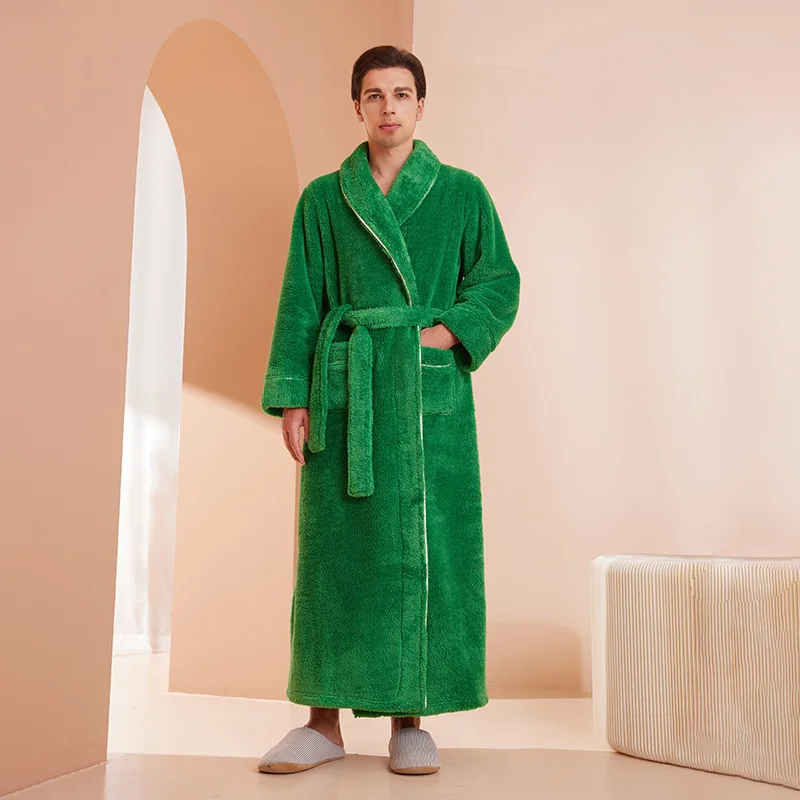 Badjas Heren en Dames Flanel Fleece – Warme Winterochtendjas met Ceintuur