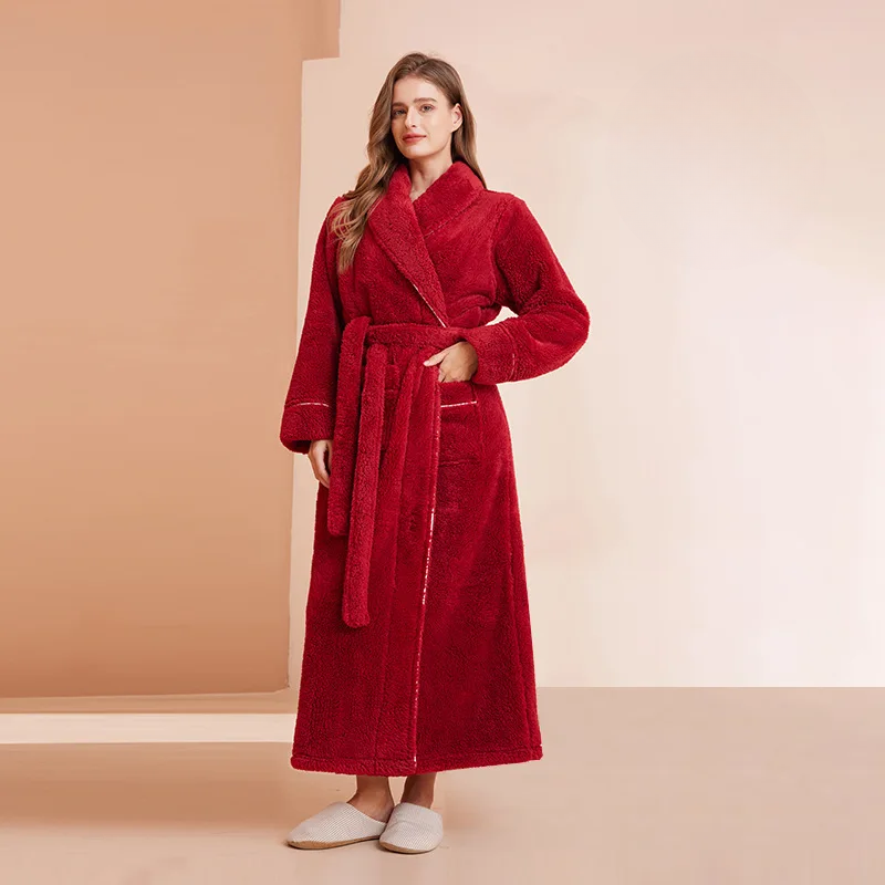 Badjas Heren en Dames Flanel Fleece – Warme Winterochtendjas met Ceintuur
