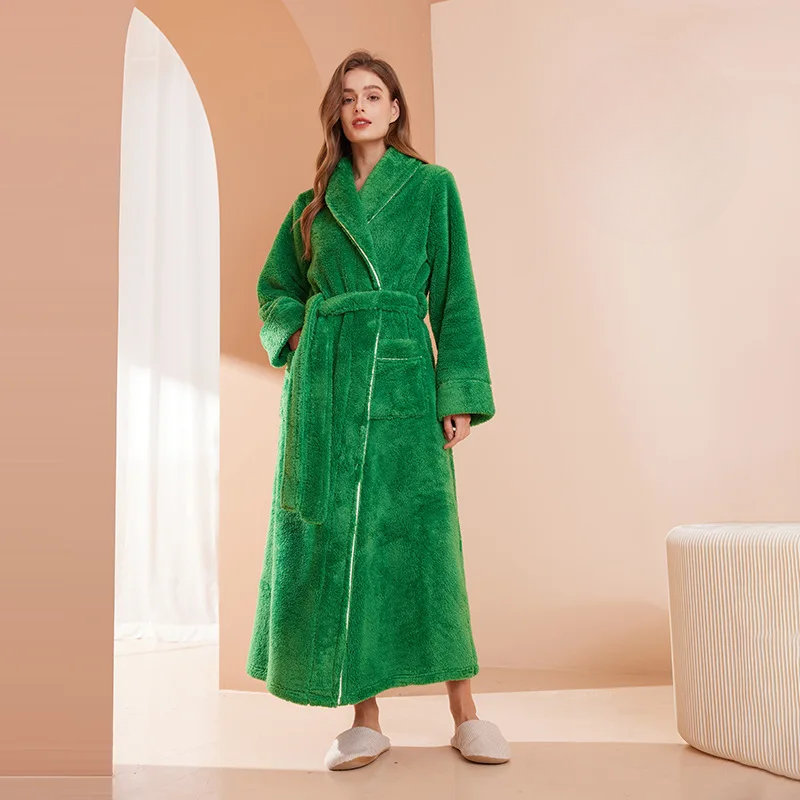 Badjas Heren en Dames Flanel Fleece – Warme Winterochtendjas met Ceintuur