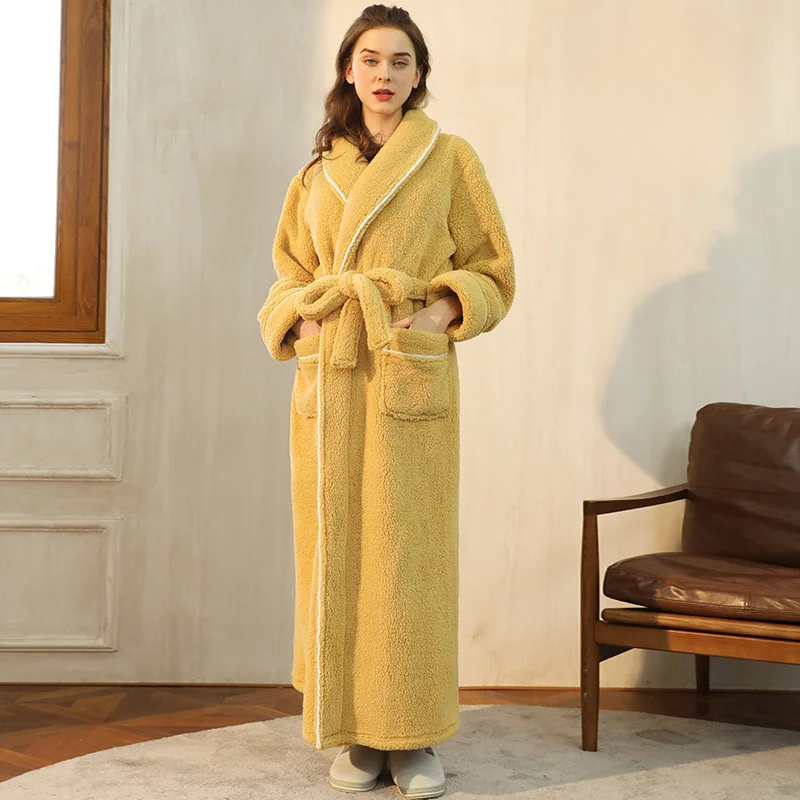 Badjas Heren en Dames Flanel Fleece – Warme Winterochtendjas met Ceintuur