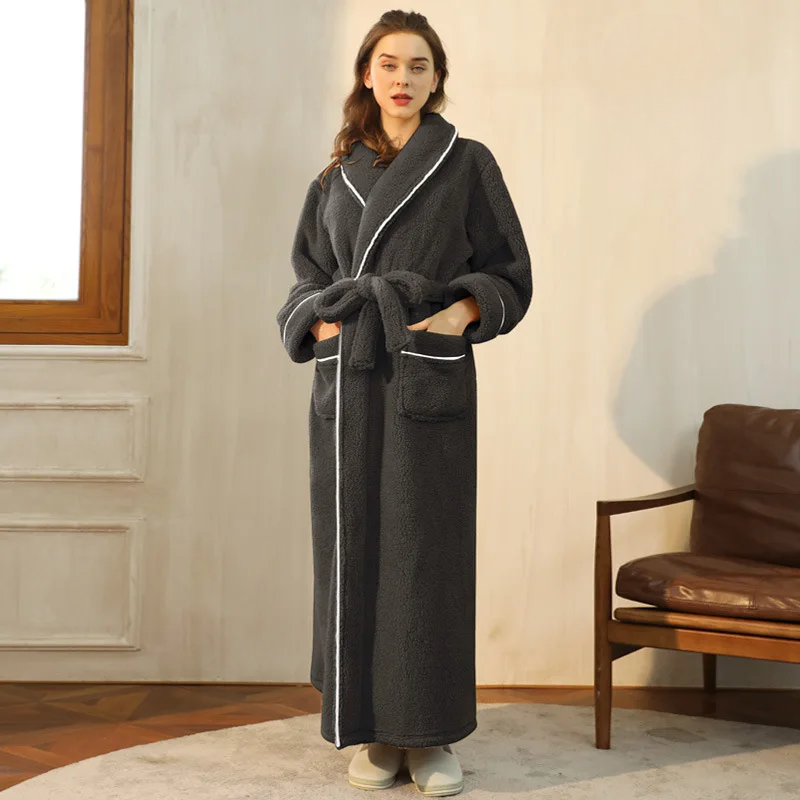 Badjas Heren en Dames Flanel Fleece – Warme Winterochtendjas met Ceintuur