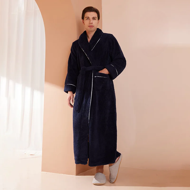 Badjas Heren en Dames Flanel Fleece – Warme Winterochtendjas met Ceintuur