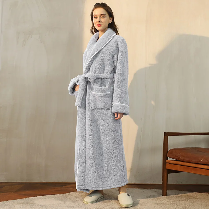 Badjas Heren en Dames Flanel Fleece – Warme Winterochtendjas met Ceintuur