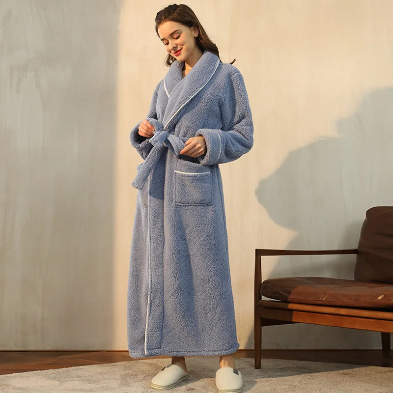 Badjas Heren en Dames Flanel Fleece – Warme Winterochtendjas met Ceintuur