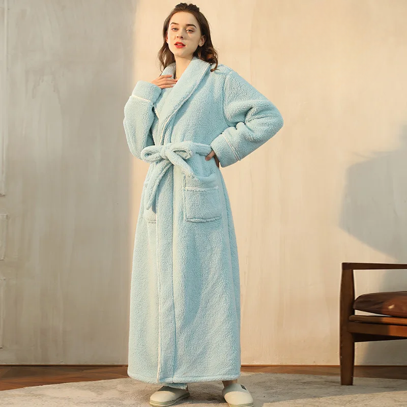 Badjas Heren en Dames Flanel Fleece – Warme Winterochtendjas met Ceintuur