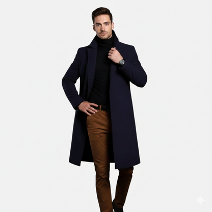 Heren Overjas Kniehoogte - Slim Fit Enkelrijs Model