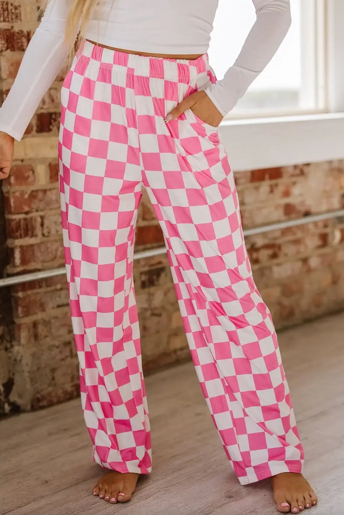 Mireille - Checker gebreide broek