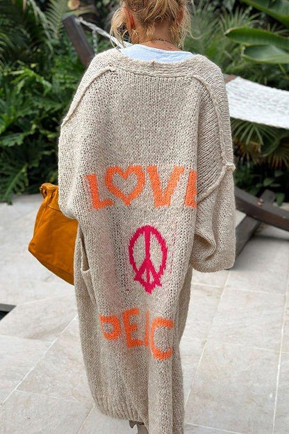 Dunya - Vintage Oversized Love En Peace Cardigan