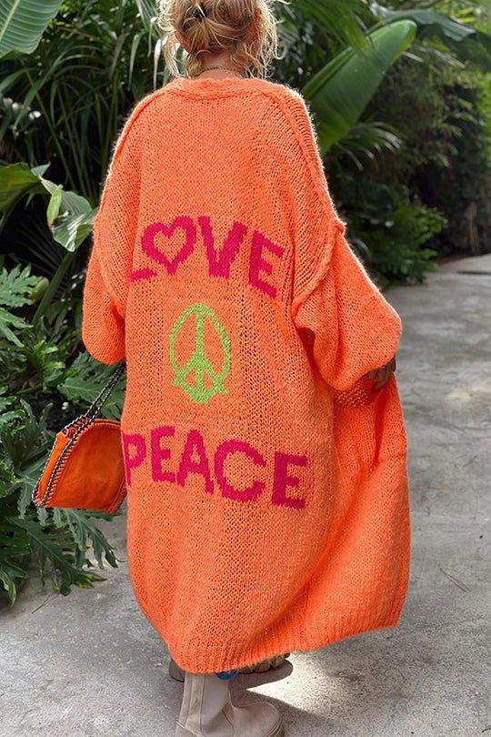 Dunya - Vintage Oversized Love En Peace Cardigan