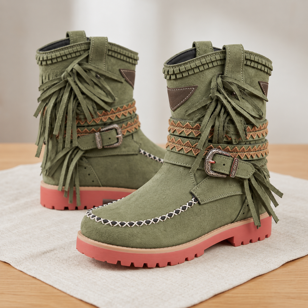 Boho westernlaarzen met franjes