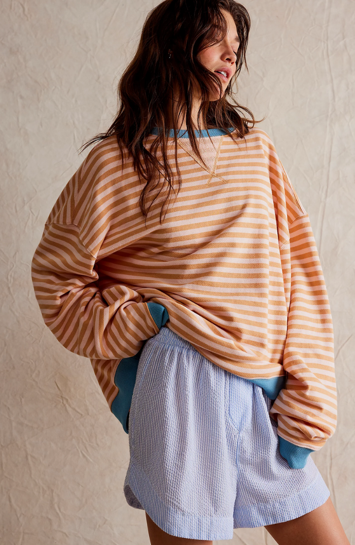 Olivia Gestreepte Oversized Trui | Damestrui met kleurrijke strepen en relaxte pasvorm