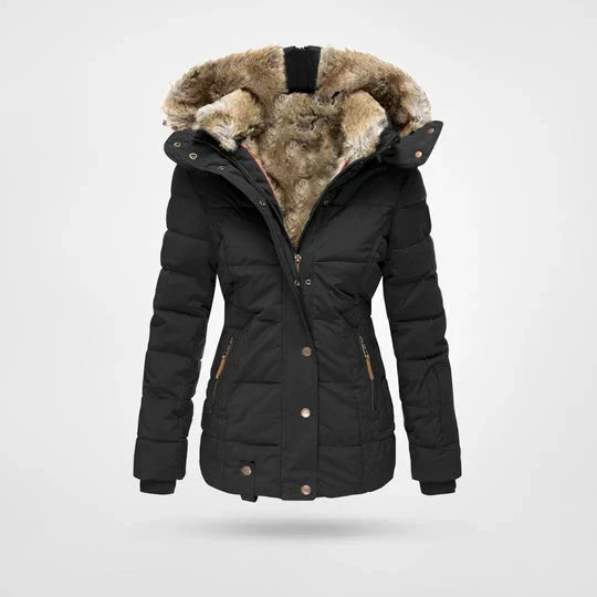 Dames Waterafstotend Jasje met Bontkraag – Warm, Lichtgewicht voor Herfst en Winter