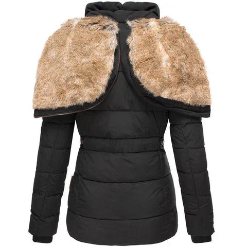 Dames Waterafstotend Jasje met Bontkraag – Warm, Lichtgewicht voor Herfst en Winter
