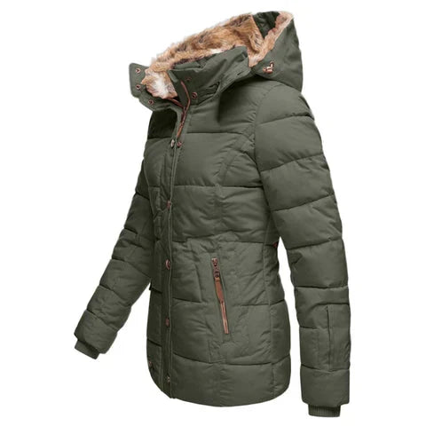 Dames Waterafstotend Jasje met Bontkraag – Warm, Lichtgewicht voor Herfst en Winter