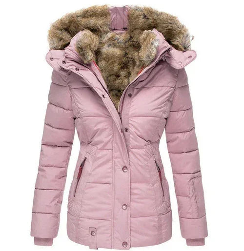 Dames Waterafstotend Jasje met Bontkraag – Warm, Lichtgewicht voor Herfst en Winter