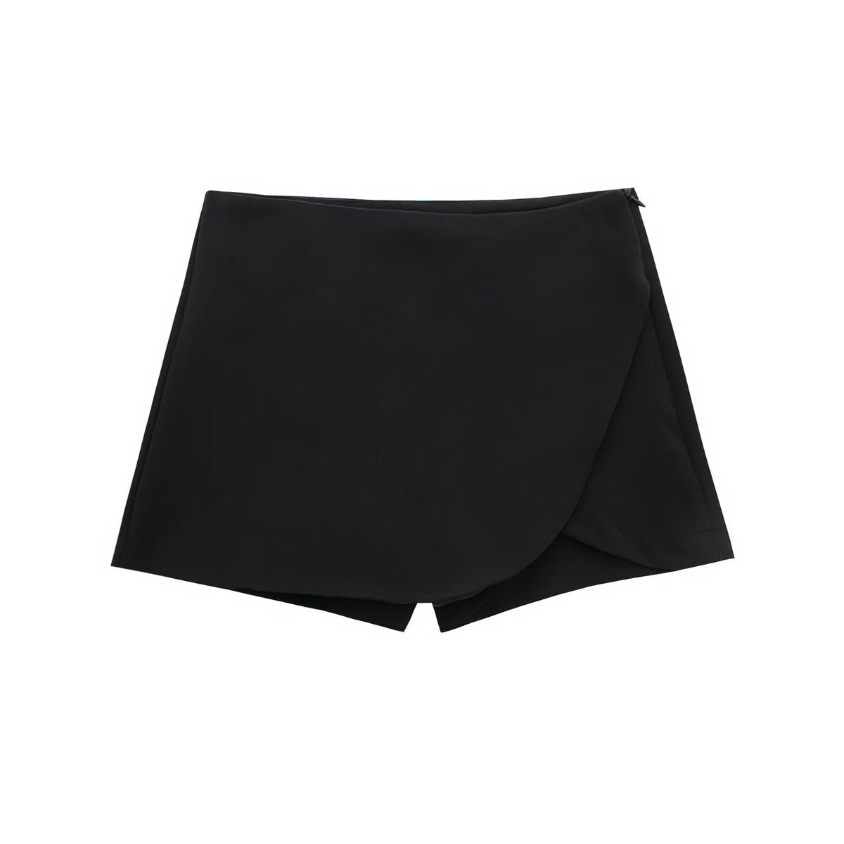 Skort dames | High-waisted rok-broek in Burgundy of Mocha met luxe glans