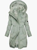 Dames Winterjas Gewatteerd met Capuchon - Lange Fit